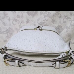 Brand New BEAUTIFUL Dooney & Bourke White Ostrich Leather Shoulder Bag